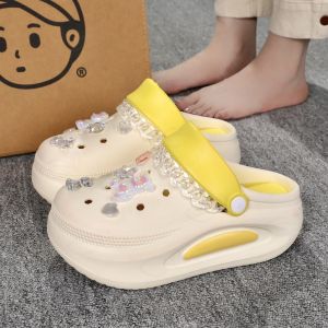 Bigdreamofficial (พร้อมส่ง)  รองเท้าผู้หญิง รองเท้าหัวโตรัดส้น รองเท้ารัดส้น สูง7เซน แถมตัวติดฟรี งานPVC รองเท้ารัดส้นแฟชั่น JM-PVC-LYCH