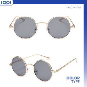 IOOI Eyewear - Kacamata Sunglasses Bulat Bahan Metal UV Protection Fashion Retro Pria Wanita 6805