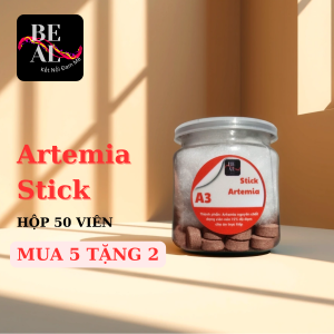 Combo Artemia viên nén hộp 50 viên sấy khô được thiết kế dễ dán vào thành hồ giúp cá ăn gọn gàng hạn chế rơi vãi