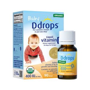 [Date Xa] Ddrops Baby Vitamin D3 hàng Mỹ cho bé hấp thu canxi tốt giúp bé phát triển chiều cao vượt trội