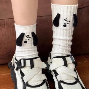 ถุงเท้าสีขาวสนูปปี้ แบบกลางลูกวัว น่ารัก สไตล์การ์ตูน พร้อมให้เป็นของขวัญวันเกิดที่ดี!