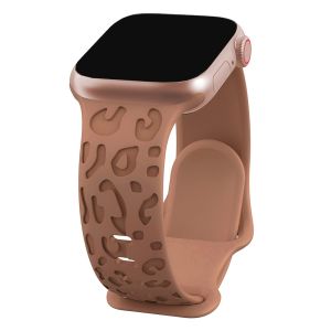 Engraved Silicone for Apple Watch Ultra 2/Ultra Strap 49mm 45mm 44mm 42mm 41mm 40mm 38mm iWatch Band Leopard Print Strap for Apple Watch Series 12 11 10 9 8 7 6 5 4 3 2 1 SE2 SE