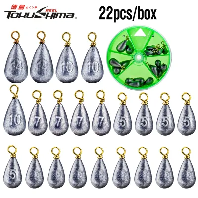 Fishing Weights Sinkers Kit 22pcs/Box 3.5-14g Assorted Bass Casting Lead Fishing Sinker Drop Shot Lead Weights Fishing Gear Kit for Bass Catfish Fishing Lures