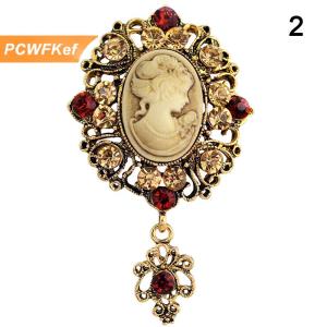 【PCWFKef】 Hot Cameo Victoria Phong Cách Pha Lê Wedding Party Phụ Nữ Mặt Dây Chuyền Trâm Pin