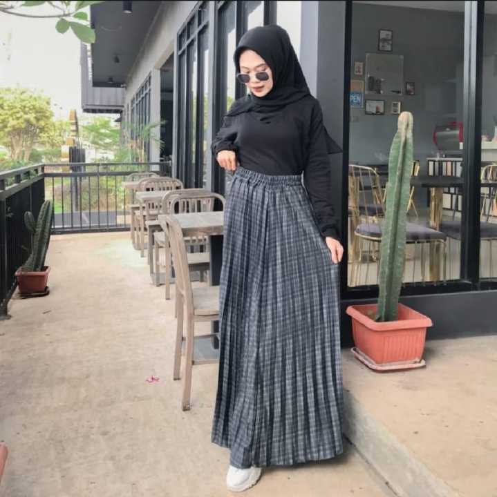 ROK PLISKET KLOK MOTIF KOTAK KOTAK MODEL PAYUNG JUMBO MUAT SAMPE BB 75 KG