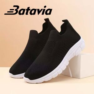 Batavia N65 N59-N60 MURAH terbaru sepatu wanita rajut sepatu wanita  sepatu tanpa tali hitam Sepatu Wanita Sport Women