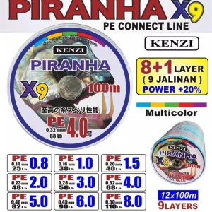 SENAR PE KENZI PIRANHA X9 MULTI COLOR