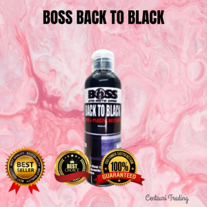 NEW BOSS BACK TO BLACK PLASTIC TRIM POLISH RESTORER 100ML | Best Plastic Trim Polish Restorer | Purpose Coating Agent Back To Black Trim And Plastic Restorer Agent | Back To Black Armor Wax For Wax Matte And Glossy Effect | Boss Oto Moto Care Original