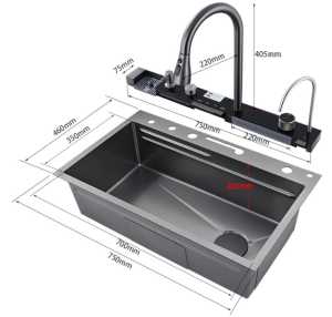kitchen sink modern luxury kitchen sink Hitam Stainless / Model Tombol Piano - Murah