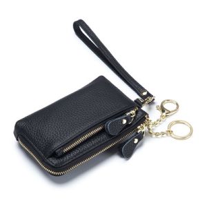 New Fashion Women Short Wallet Genuine Cow Leather Purse Elegant Clutch Bag Multi-Card Position Coin Bag Key Bag