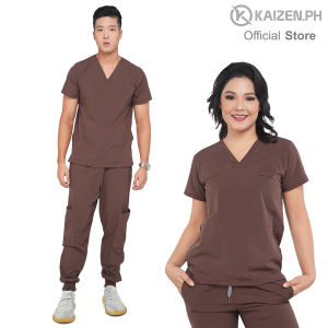 KAIZEN.PH Scrub Suit 2nd Gen KSS2G-14 Secret Pockets Top and 8-pocket with Zipper Pants