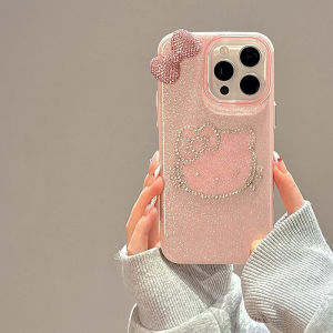 Christmas Gift Halloween Hot Miniso Iphone Set with Diamonds 16/15/14Promax Protective Shell Kawaii Hello Kitty Anime Fall Prevention Mobile Phone Shell