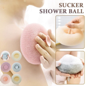 3D Bath Ball with Suction Cup Shower Massage Sponge Ball Body Scrubber Exfoliating Skin Cleansing Bath Tool