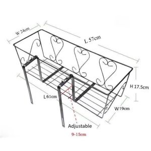 [SG STOCK] Adjustable Hanging Rack Balcony Railing Stainless steel Flower Plant Rack Balcony Flower Pot Stand Patio Rail