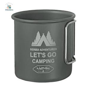 300ML wellhike Camping Water Cup Aluminium Alloy Hiking Mug Foldable Handle Travel Coffee Cup Ultra-Light for Backpacking Hiking Travel