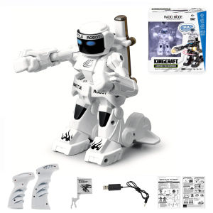 【Local ready stock】Kelaton 2.4GHz RC Robot Toy Remote Control Intelligence Fighting Robot Toys With Light Sound For Children Gifts
