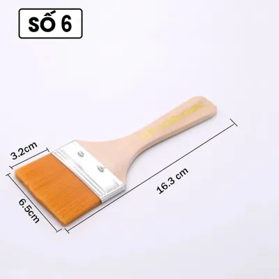 Cọ vẽ cán gỗ bản lớn nhiều size chổi vẽ chuyên dụng màu nước acrylic sơn dầu...