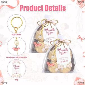 [COD] dgheg ของขวัญคืนแขก10ชุดรวมถึงพวงกุญแจนักเต้นบัลเล่ต์ขอบคุณแท็กถุงผ้าโปร่งสีขาว