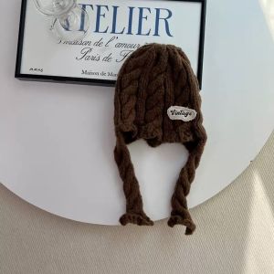 TU3Y Màu trơn Mũ len cho bé. Bảo vệ tai bằng len Xoắn Mũ len cho bé mùa đông Dễ thương Ấm áp Mũ len cho trẻ sơ sinh. Bé trai bé gái