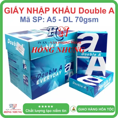 [SALE] Giấy in Double A - A5 - Định lượng 70 gsm - Giấy trắng mịn