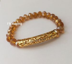 FR XUPING GELANG WANITA MANIK MANIK KRISTAL CEKO WARNA CARAMEL PERHIASAN FASHION WANITA