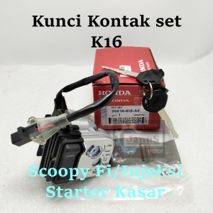 Kunci kontak Scoopy fi K16 Tanpa remote kualitas orisinil plus jok Kunci keselamatan Konci