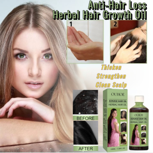 OUHOE Herbal Hair Oil Anti-Hair Loss Growth Oil Nourishing Hair and Scalp Essential Oil Hair Smooth Thicker Healthier Hair 草本护发精油 生发油