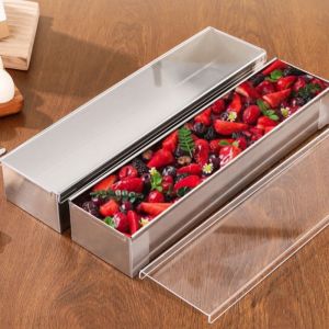 ZHUNIEDU Stainless Steel Tiramisu Cake Mold Removable Design Rectangular Mousse Mold Professional Non-Stick Bread Mold Cheesecake