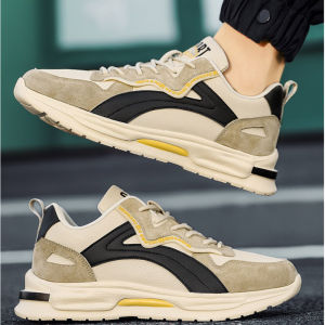 NEW รองเท้ากีฬาผู้ชายสีดำรองเท้าวิ่งน้ำหนักเบาและสะดวกสบาย REFURBISHED