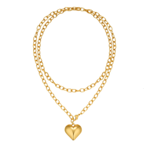 Stylish Layering Heart Necklace For Everyday Wear Allergy resistant Copper Collarbone Chain Gift