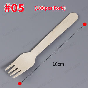 100pcs Individual Package Eco-Friendly Wooden Cutlery Set Tapau Spoon Fork Knife Tissue Disposable Sudu Garpu Pisau Kayu
