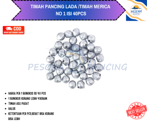 Timah Pancing Lada Atau Timah Merica No 1 isi 40pcs