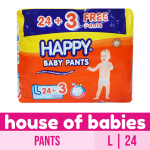 Happy Pants Baby Diapers Large 24