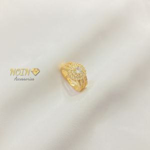 Noin Cincin Zircon Lapis Emas Perhiasan Mewah Cantik