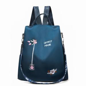Embroidered Chinese style womens backpack anti-theft travel handbag shoulder bag lightweight waterproof student bag