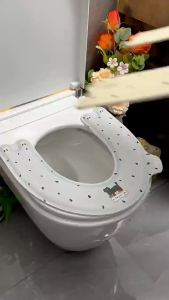 Half-Pack Toilet Seat Cover Four Seasons Universal Waterproof Adhesive Home Use Cute Skin-Friendly Handle Thickened Large Toilet Seat Cushion [ Free Shipping ]