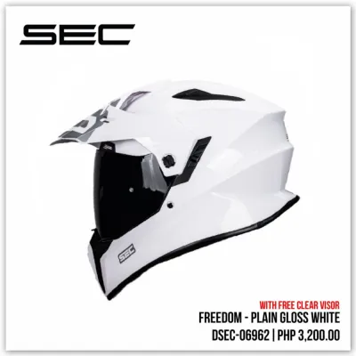 SEC Freedom Full Face Helmet for Motorcycle - Gloss / Matte - (M-XL)