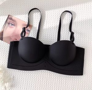 Motovita Seamless Half Cup Bra Small Chest   Push Up Brassiere Strapless Comfortable Wireless Underwear