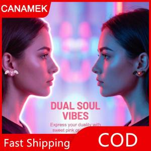 【CANAMEK】 Thiên Thần Cánh Tim Stud Bông Tai Phụ Nữ Thời Trang Tai Xương Đồ Trang Sức Ngọt Ngào Phụ Kiện Tinh Tế Cho Các Sự Kiện Hàng Ngày Mặc