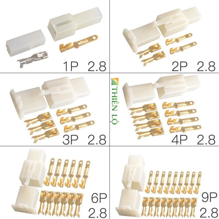 [GHIM ĐỒNG] Giắc nối dây điện 2P 3P 4P 6P 9P loại 2.8mm cos đồng dành ...