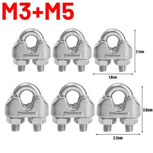 20PCS M3 M5 U-shaped Cable Clamp Stainless Steel Wire Rope Fixing Clip Anti-corrosion Adjustable Saddle Sling Fixing Clips Fastener
