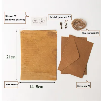 YUHENNY 12pcs/set Love Letter Letter Supplies Mailers Set Vintage European Style Letter Pad Envelopes Letter Paper Kraft Paper Envelope Writing Paper