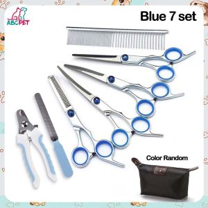 Professional Pet Grooming Scissors Kit Curved Shears Stainless Steel Designs For Pet Hair Trimming Tool Set