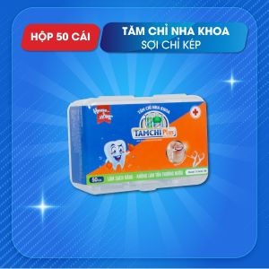 Tăm chỉ nha khoa TAMCHI Plus sợi chỉ khép (hộp 50 cái) lành tính không gây hại men răng