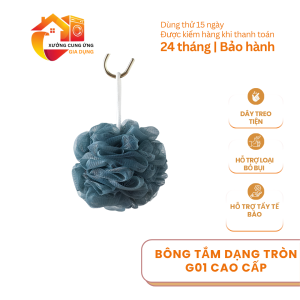 Bông tắm dạng tròn G01 cao cấp tạo bọt mềm mịn hỗ trợ tẩy tế bào chết tiện dụng cho gia đình