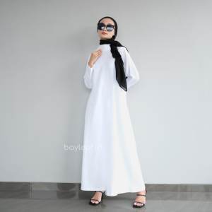 Bayleaf.id Gina Inner Maxi Dress Katun Lengan Panjang Basic