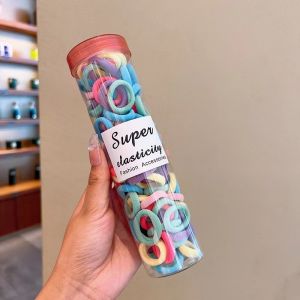 GU Ikat Rambut Wanita Anak Set 100pcs Box Tali Ikat Rambut Karet Elastis Polos Warna Warni Import Fashion Korea Wanita A1