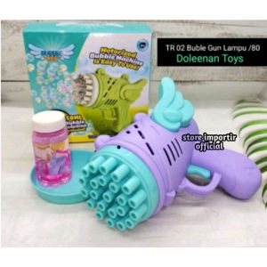 Mainan Anak Bubble Gun TR 02 /Mainan Anak Tembak Gelembung /Pistol Gelembung Mainan Edukasi Hiburan Seru Koleksi Bubble Gun Air Sabun Cocok Untuk Anak Cowok Dan Cewek Kemasan Kardus Ukuran Sedang Gelembung Gun Bening
