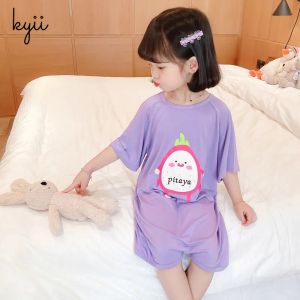 kyiibaby Girls Modal nightdress summer cotton home clothes thin air conditioning baby pajamas kybb064
