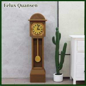 Eelux Dollhouse Mini Retro Đứng Đồng hồ mô hình thu nhỏ sàn Đồng hồ sàn gỗ đồng hồ ông nội Đồng hồ búp bê mô hình nội thất